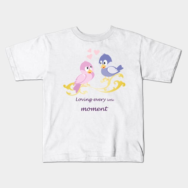 Love Birds Kids T-Shirt by mehwishumber